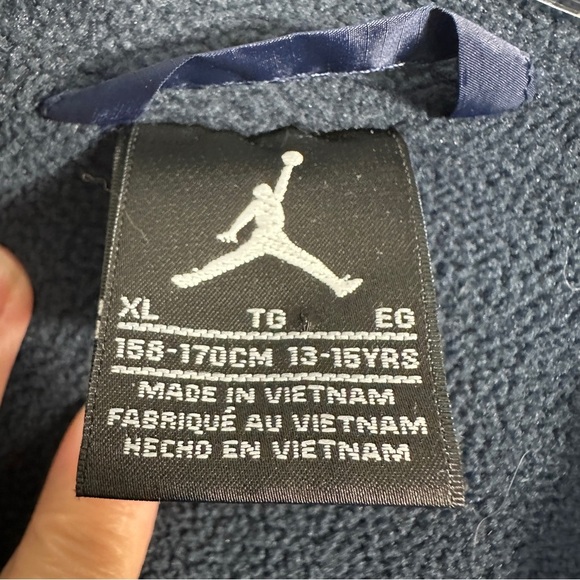 Air Jordan lined hooded jacket size youth XL, front zip, pockets, blue - Picture 12 of 15